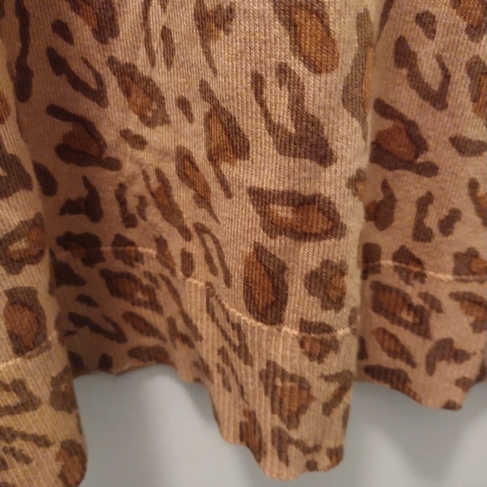 Style & Co. Leopard Print Crewneck Sweater in Tan and Brown - Picture 4 of 4
